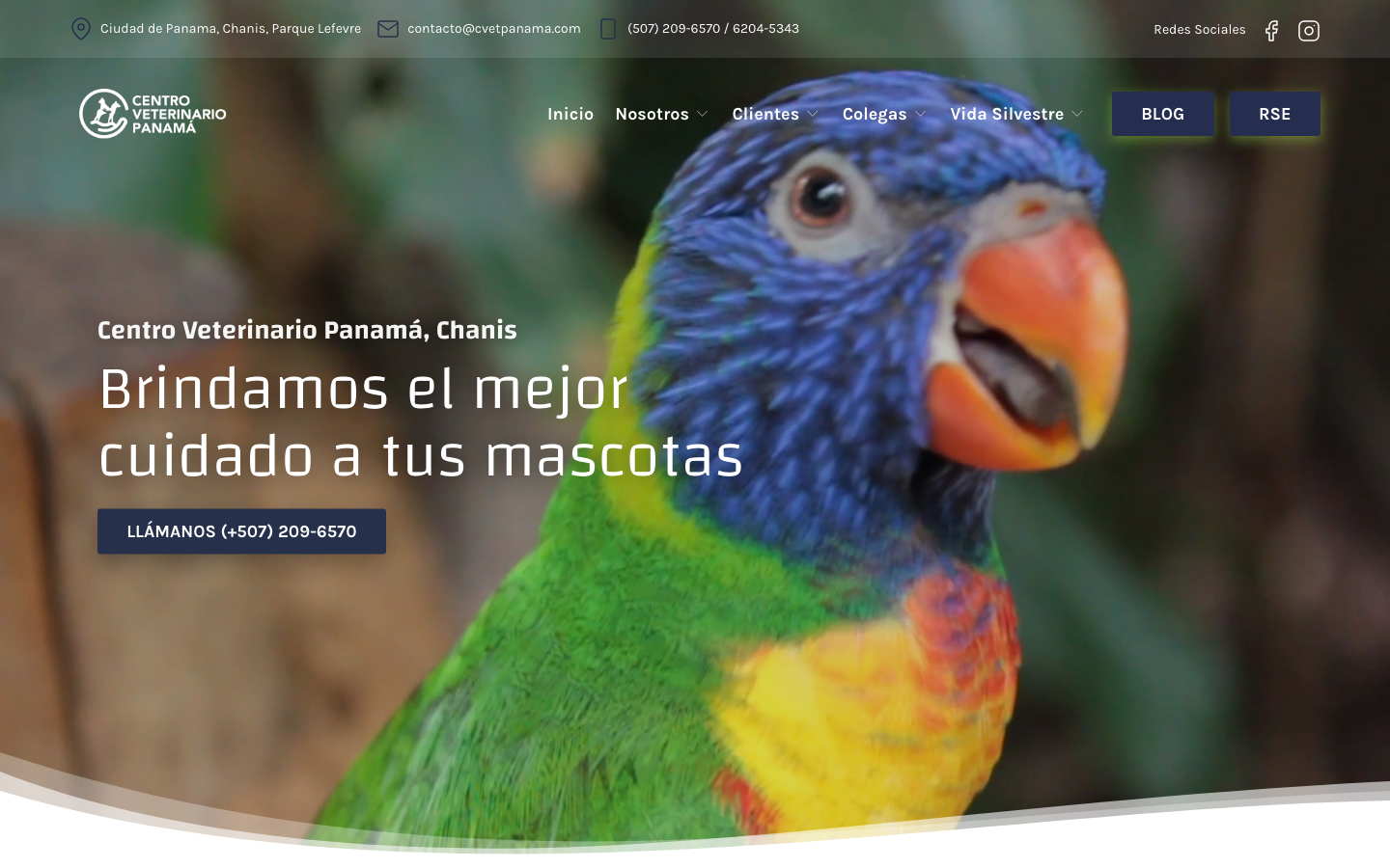 Vista previa del sitio web Centro Veterinario Panama